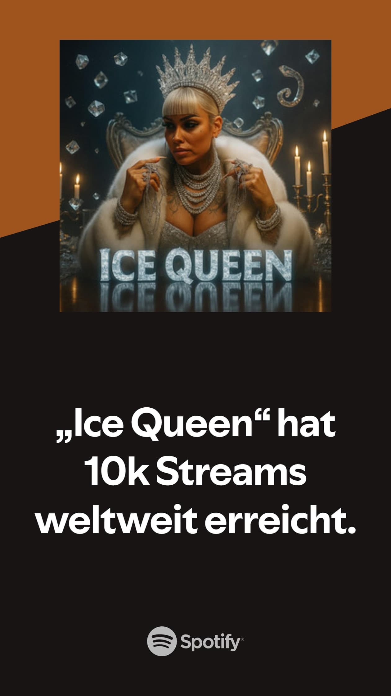 Grafik zum Song „Ice Queen“: 10.000 Streams auf Spotify erreicht